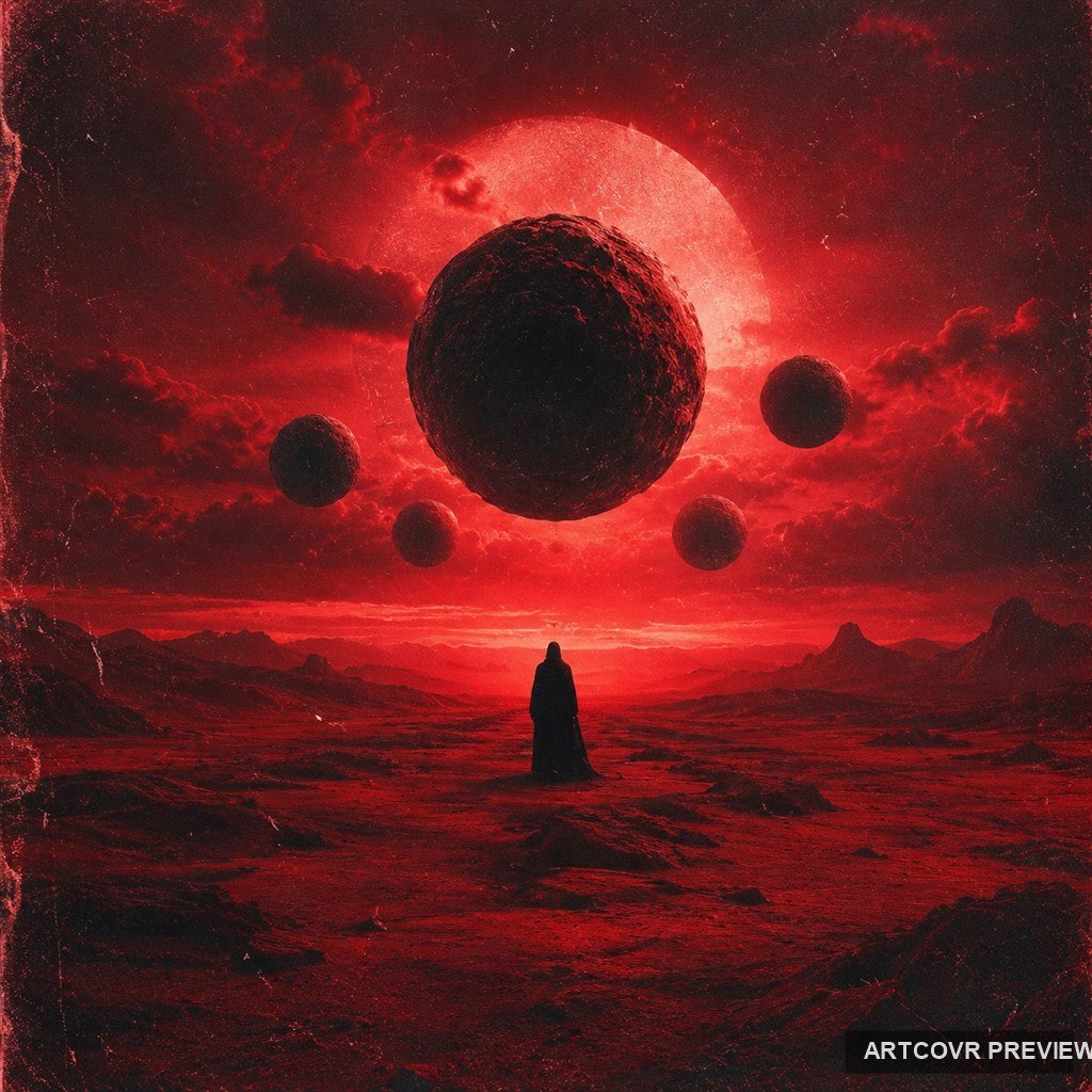 Crimson Grain Surrealism: crimson grain surrealism, surreal digital artwork.